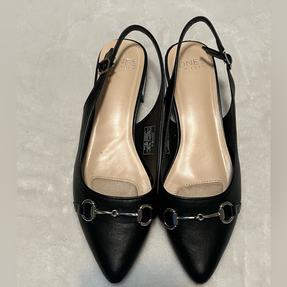 Jones New York Black Slingback Flats